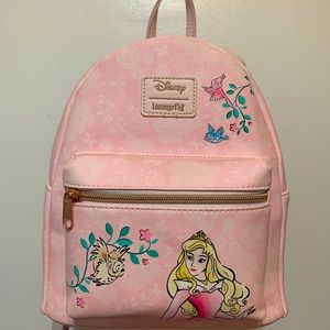 Sleeping Beauty Pink Sketch Mini Backpack from Loungefuly